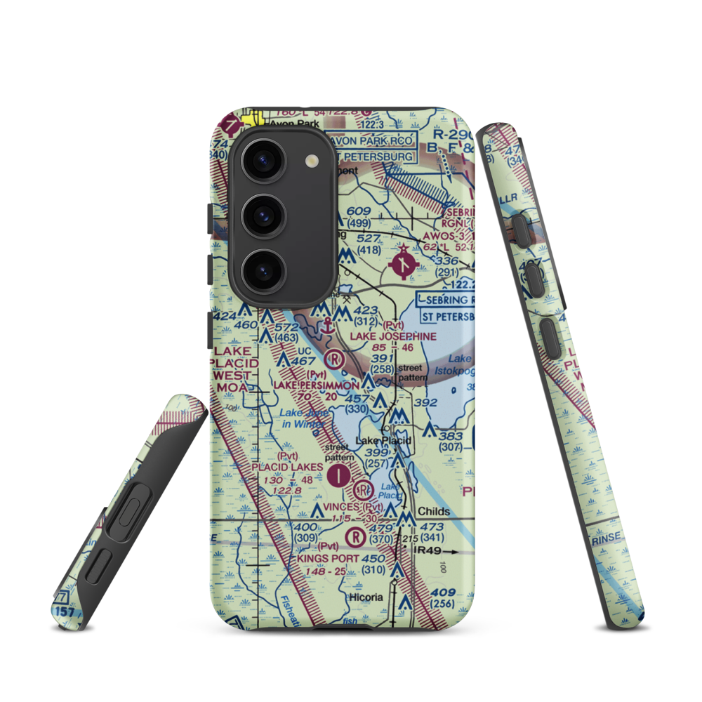 Lake Persimmon Airstrip (03FA) VFR Sectional Samsung Phone Case Samsung Galaxy S23 model shown