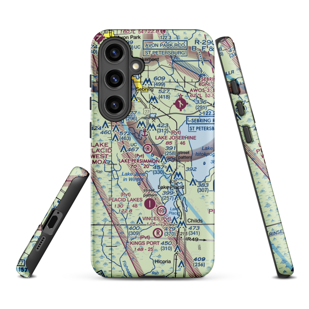 Lake Persimmon Airstrip (03FA) VFR Sectional Samsung Phone Case Samsung Galaxy S24 Plus model shown