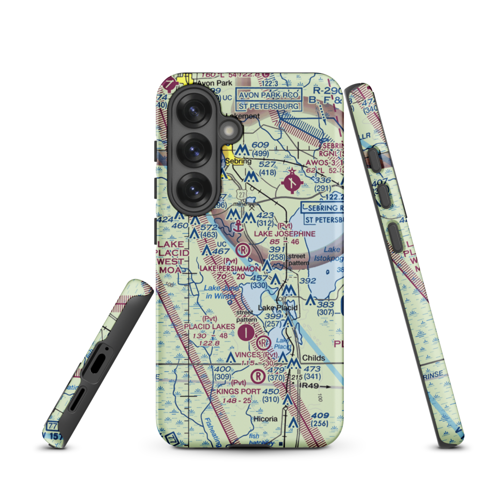 Lake Persimmon Airstrip (03FA) VFR Sectional Samsung Phone Case Samsung Galaxy S25 model shown
