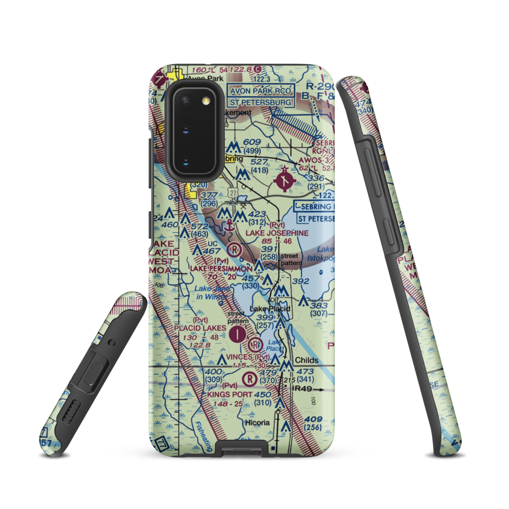 Lake Persimmon Airstrip (03FA) VFR Sectional Samsung Phone Case Samsung Galaxy S20 model shown