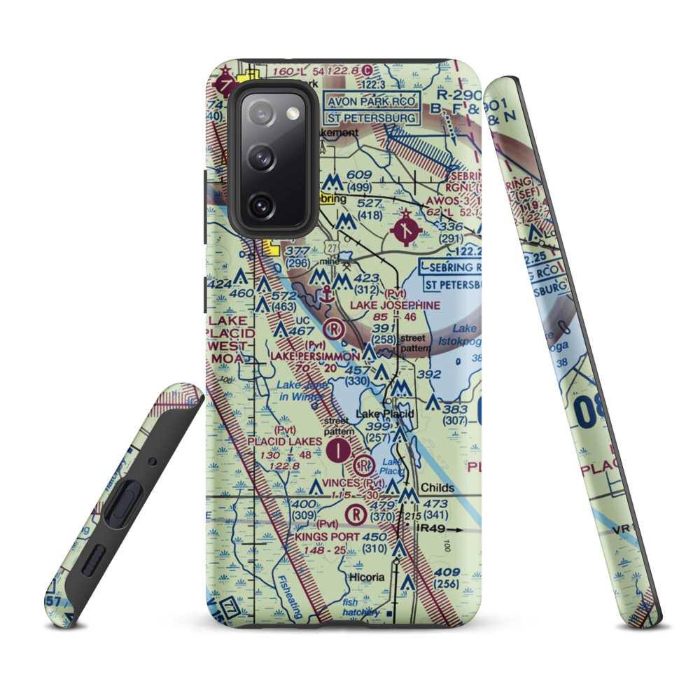 Lake Persimmon Airstrip (03FA) VFR Sectional Samsung Phone Case Samsung Galaxy S20 FE model shown
