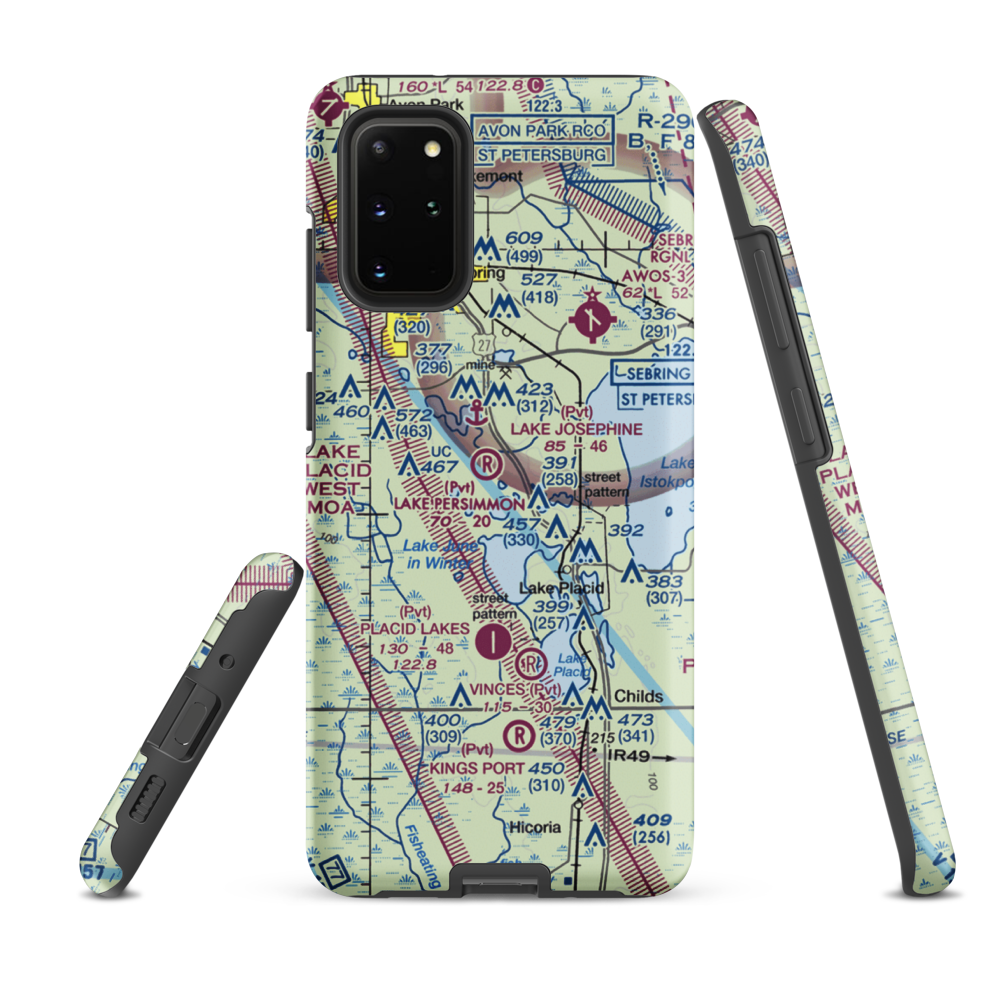 Lake Persimmon Airstrip (03FA) VFR Sectional Samsung Phone Case Samsung Galaxy S20 Plus model shown
