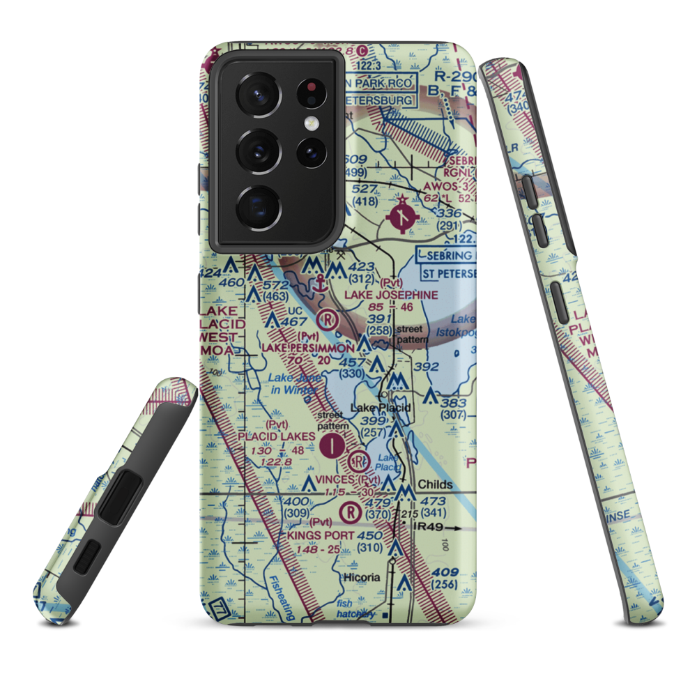 Lake Persimmon Airstrip (03FA) VFR Sectional Samsung Phone Case Samsung Galaxy S21 Plus model shown