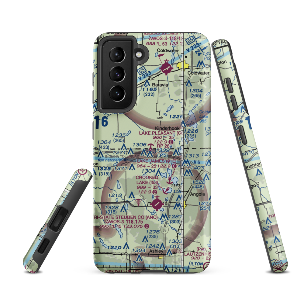 Lake Pleasant Seaplane Base (C67) VFR Sectional Samsung Phone Case Samsung Galaxy S21 FE model shown