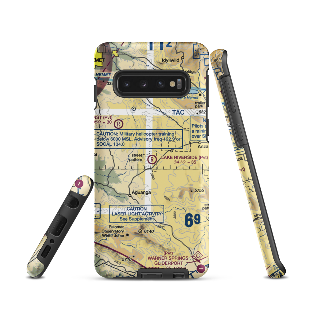 Lake Riverside Estates Airport (54CL) VFR Sectional Samsung Phone Case Samsung Galaxy S10 model shown