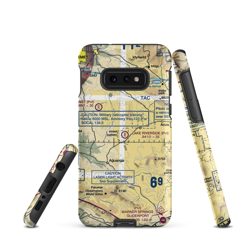 Lake Riverside Estates Airport (54CL) VFR Sectional Samsung Phone Case Samsung Galaxy S10e model shown