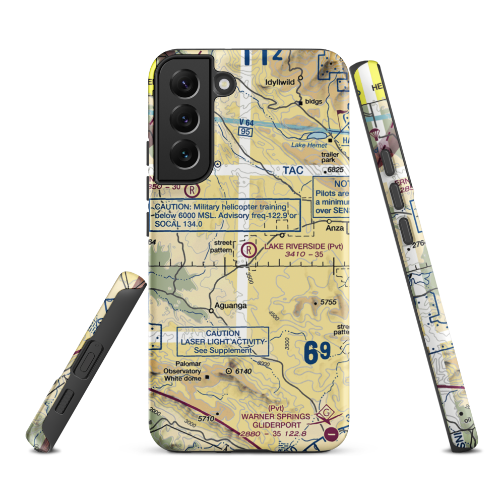 Lake Riverside Estates Airport (54CL) VFR Sectional Samsung Phone Case Samsung Galaxy S22 Plus model shown