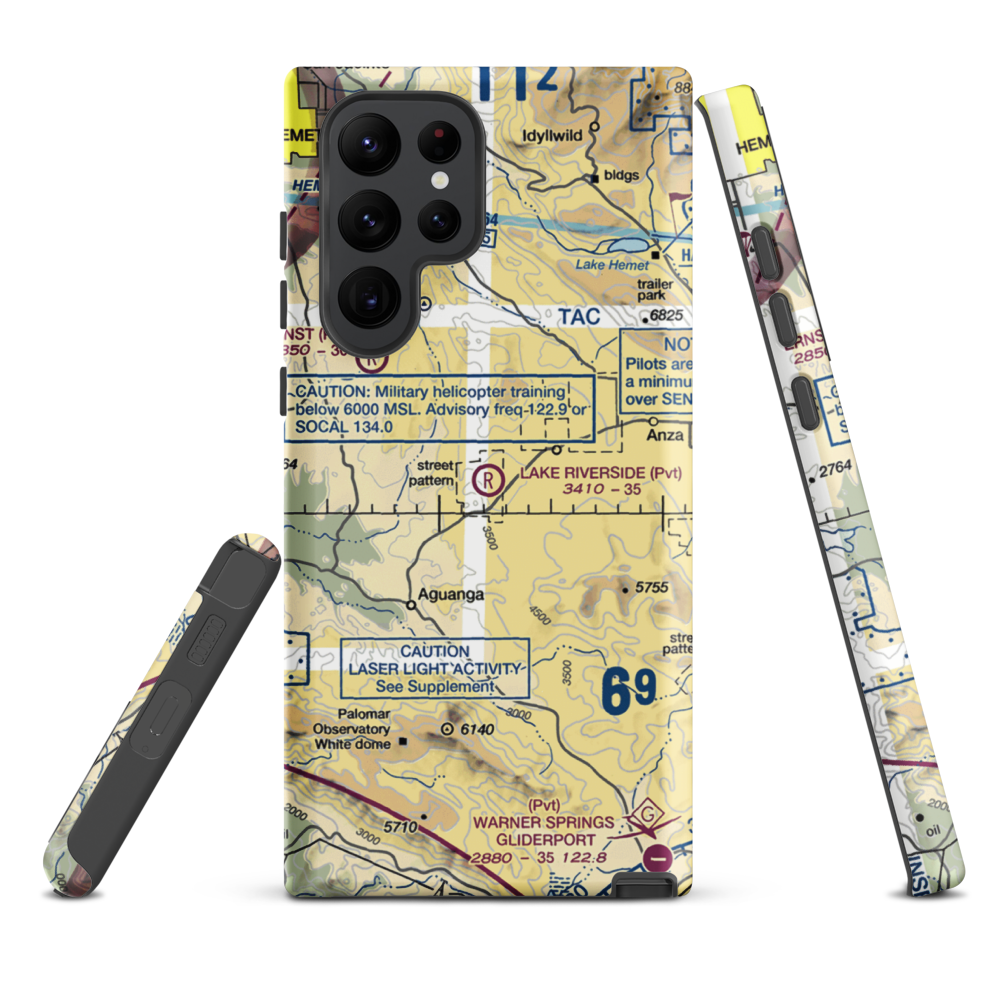Lake Riverside Estates Airport (54CL) VFR Sectional Samsung Phone Case Samsung Galaxy S22 Ultra model shown