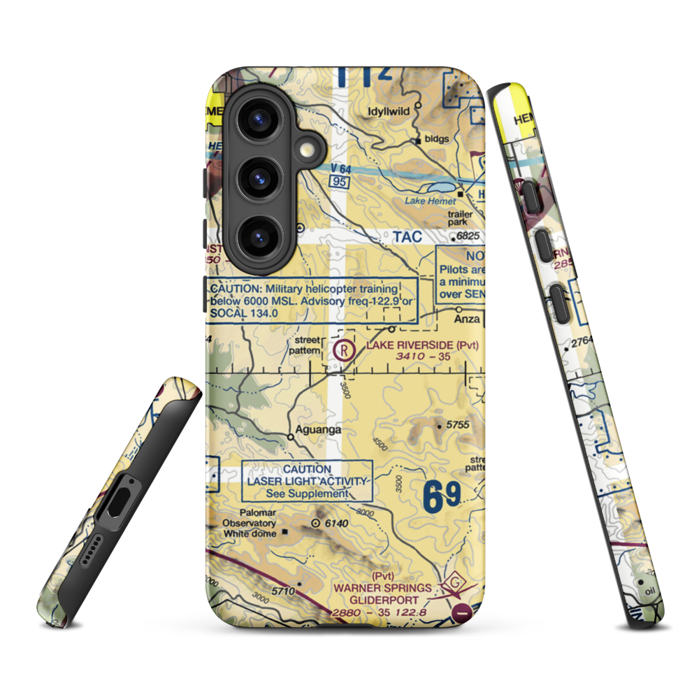 Lake Riverside Estates Airport (54CL) VFR Sectional Samsung Phone Case Samsung Galaxy S24 Plus model shown