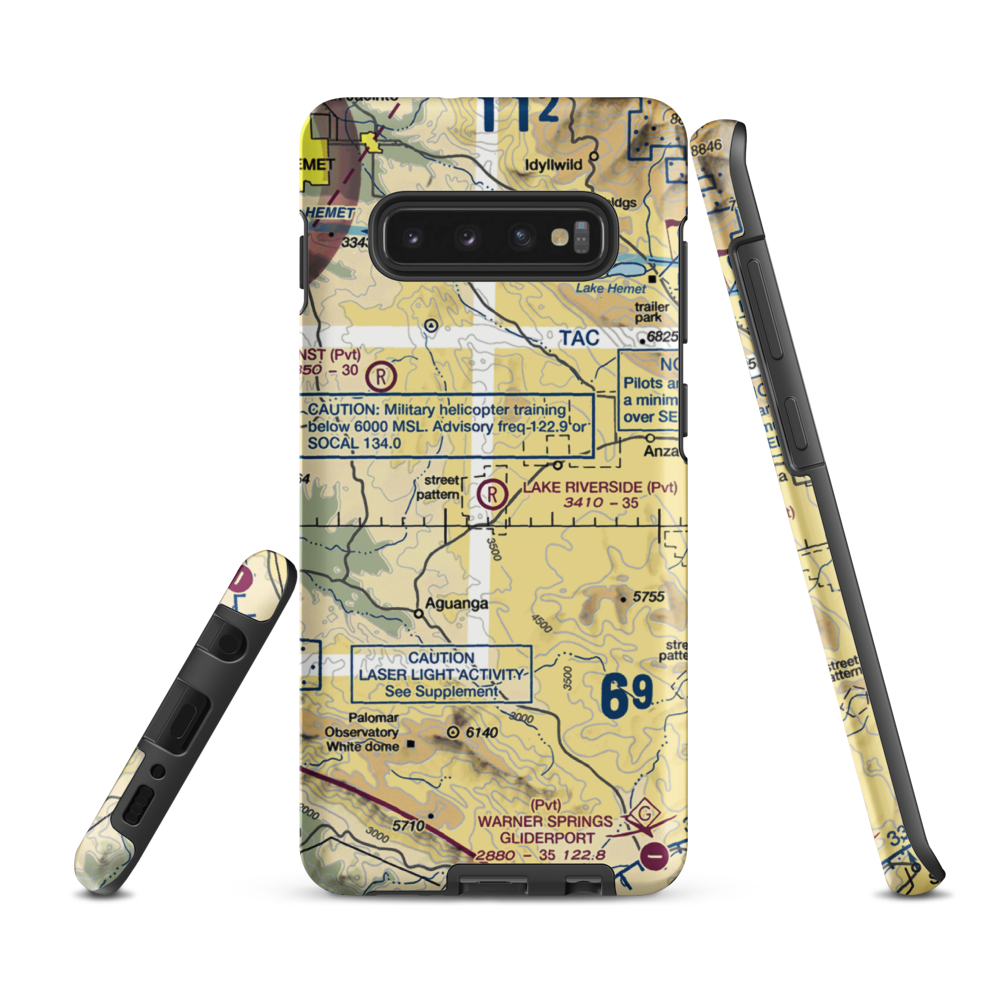Lake Riverside Estates Airport (54CL) VFR Sectional Samsung Phone Case Samsung Galaxy S10 Plus model shown