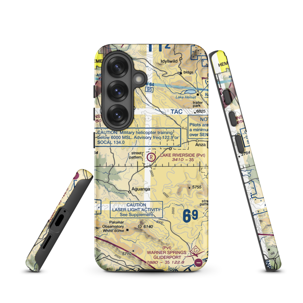 Lake Riverside Estates Airport (54CL) VFR Sectional Samsung Phone Case Samsung Galaxy S25 model shown