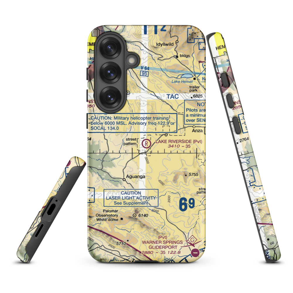 Lake Riverside Estates Airport (54CL) VFR Sectional Samsung Phone Case Samsung Galaxy S25 Plus model shown