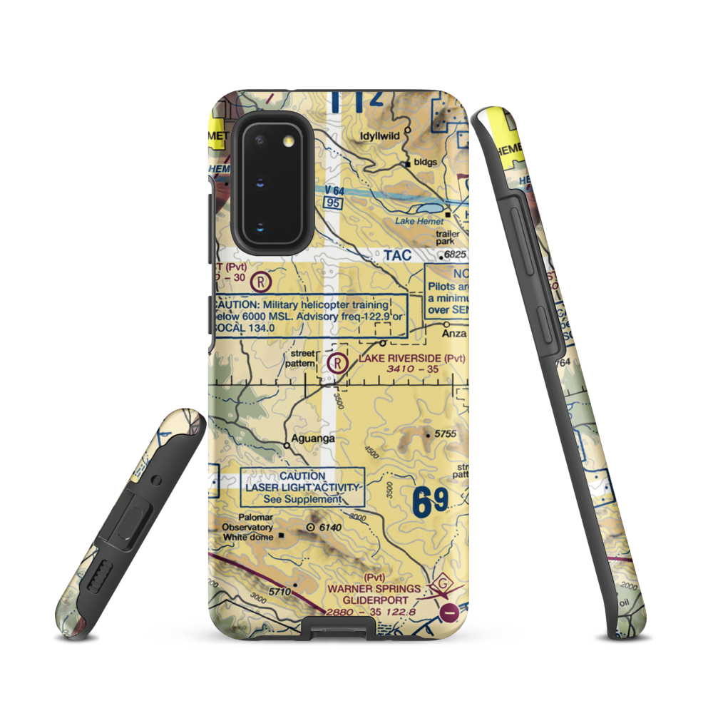 Lake Riverside Estates Airport (54CL) VFR Sectional Samsung Phone Case Samsung Galaxy S20 model shown