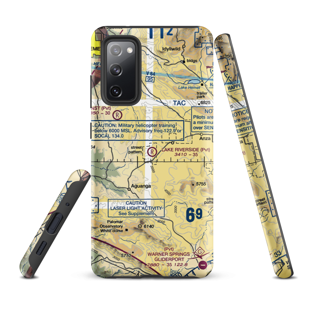 Lake Riverside Estates Airport (54CL) VFR Sectional Samsung Phone Case Samsung Galaxy S20 FE model shown