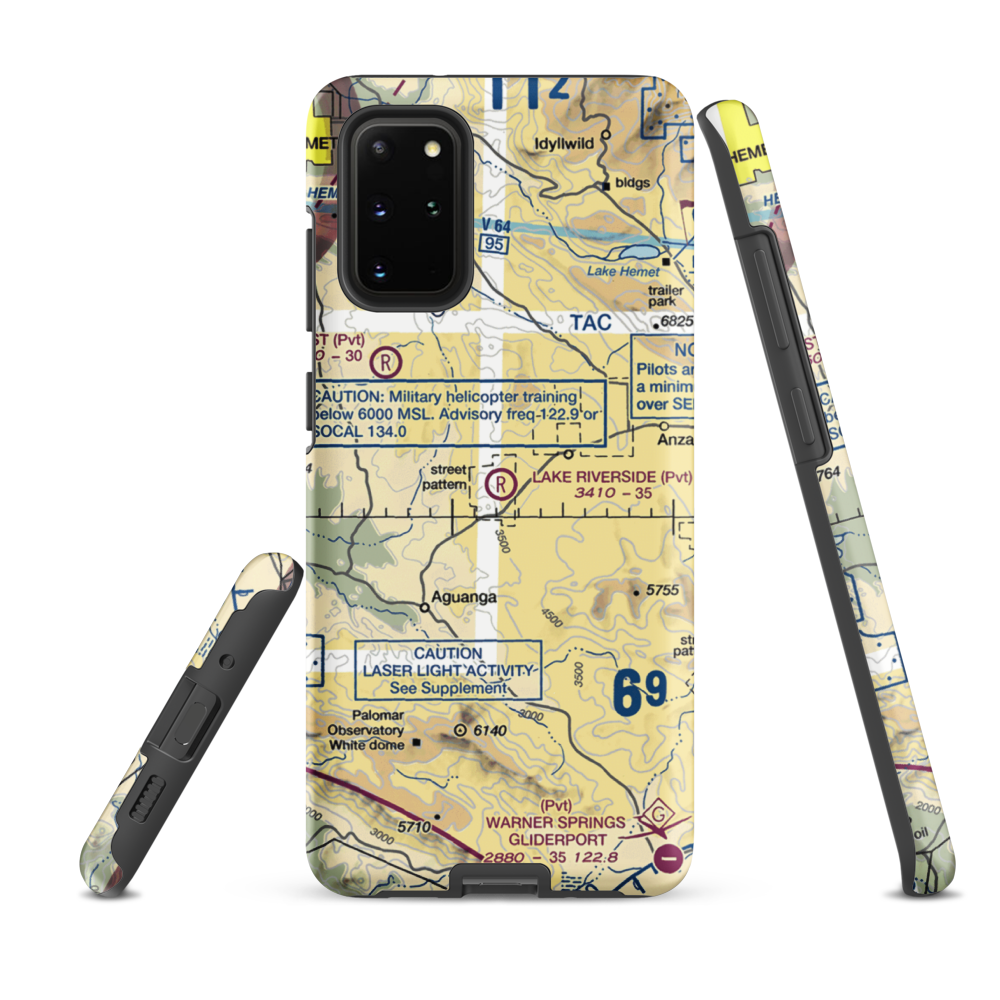 Lake Riverside Estates Airport (54CL) VFR Sectional Samsung Phone Case Samsung Galaxy S20 Plus model shown