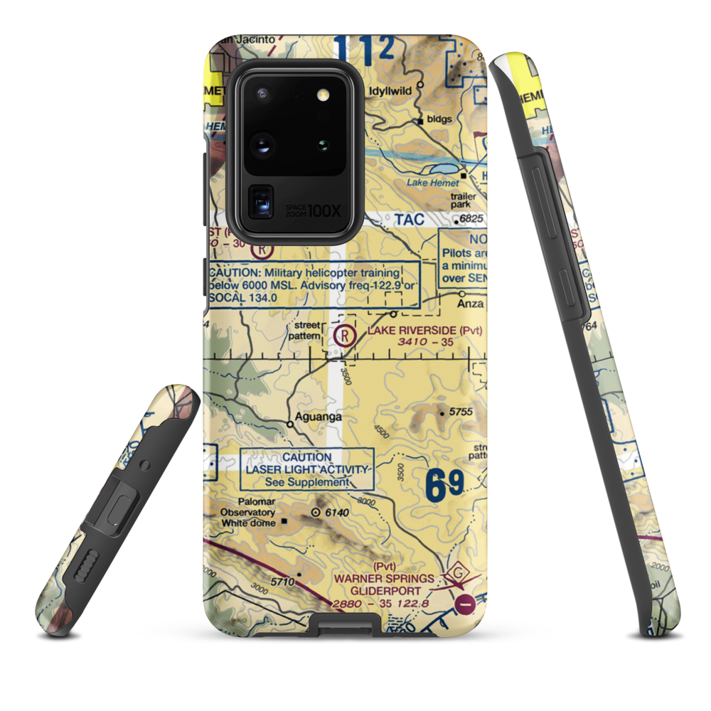 Lake Riverside Estates Airport (54CL) VFR Sectional Samsung Phone Case Samsung Galaxy S20 Ultra model shown
