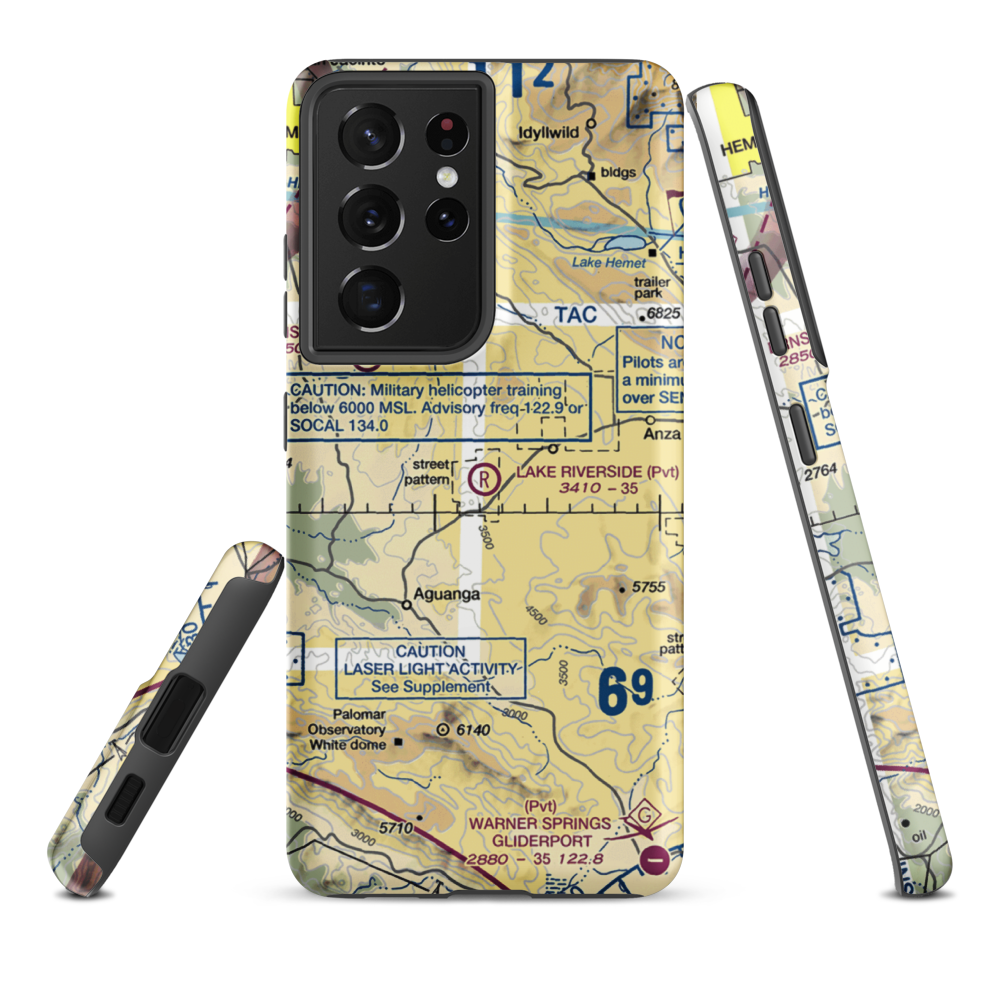 Lake Riverside Estates Airport (54CL) VFR Sectional Samsung Phone Case Samsung Galaxy S21 Ultra model shown