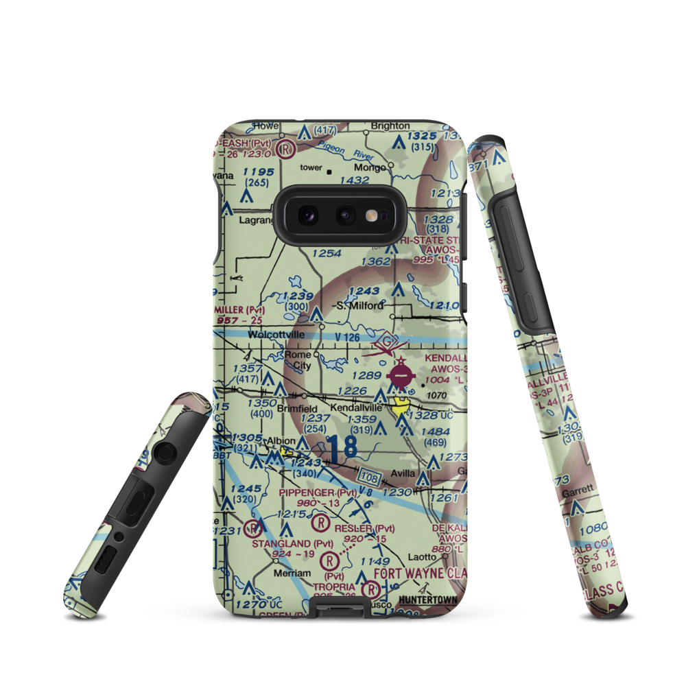 Lake Sylvan Seaplane Base (IN12) VFR Sectional Samsung Phone Case Samsung Galaxy S10e model shown