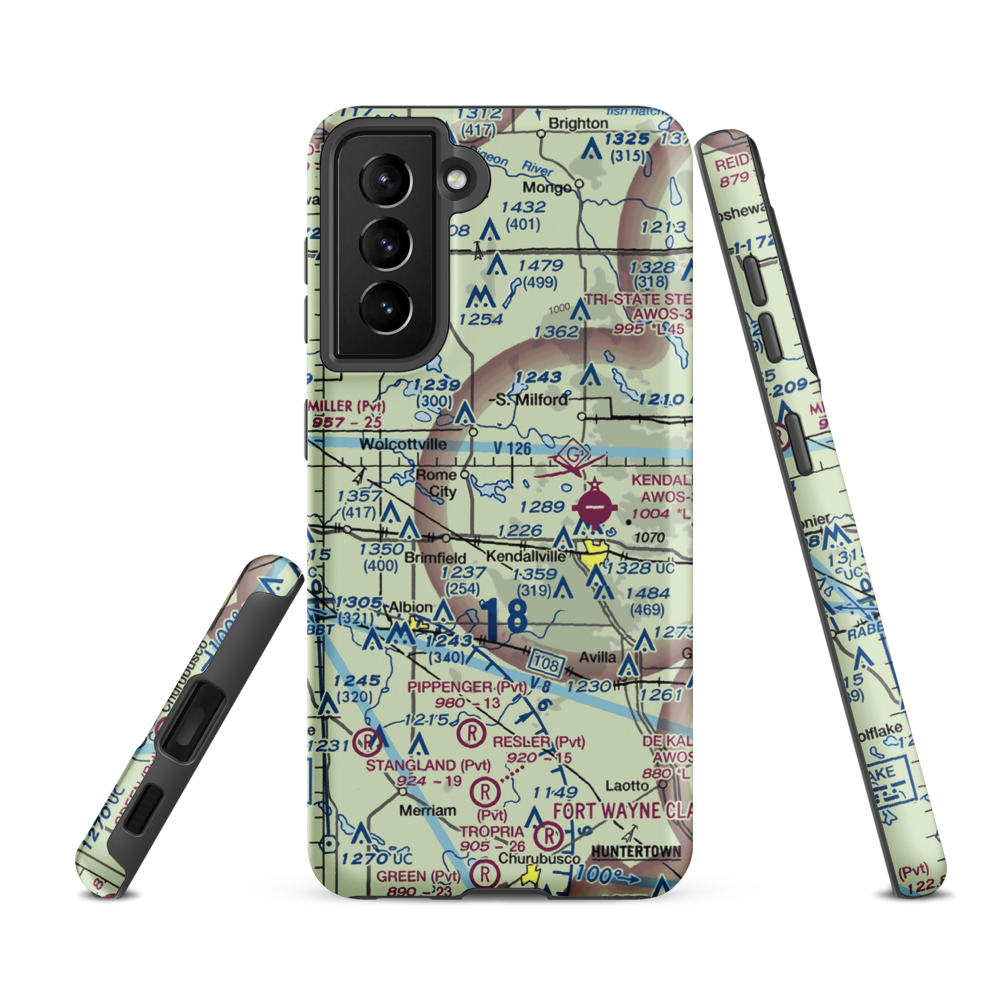 Lake Sylvan Seaplane Base (IN12) VFR Sectional Samsung Phone Case Samsung Galaxy S21 Ultra model shown