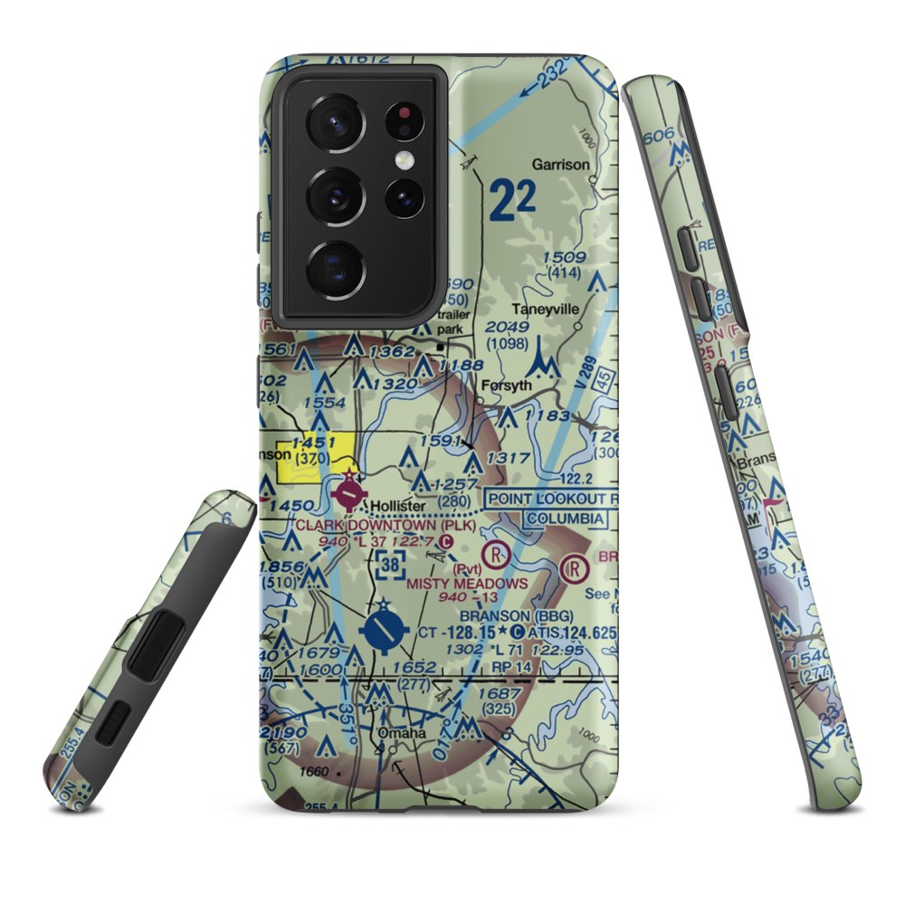 Lake Taney Como Seaplane Base (1MU1) VFR Sectional Samsung Phone Case Samsung Galaxy S21 Plus model shown