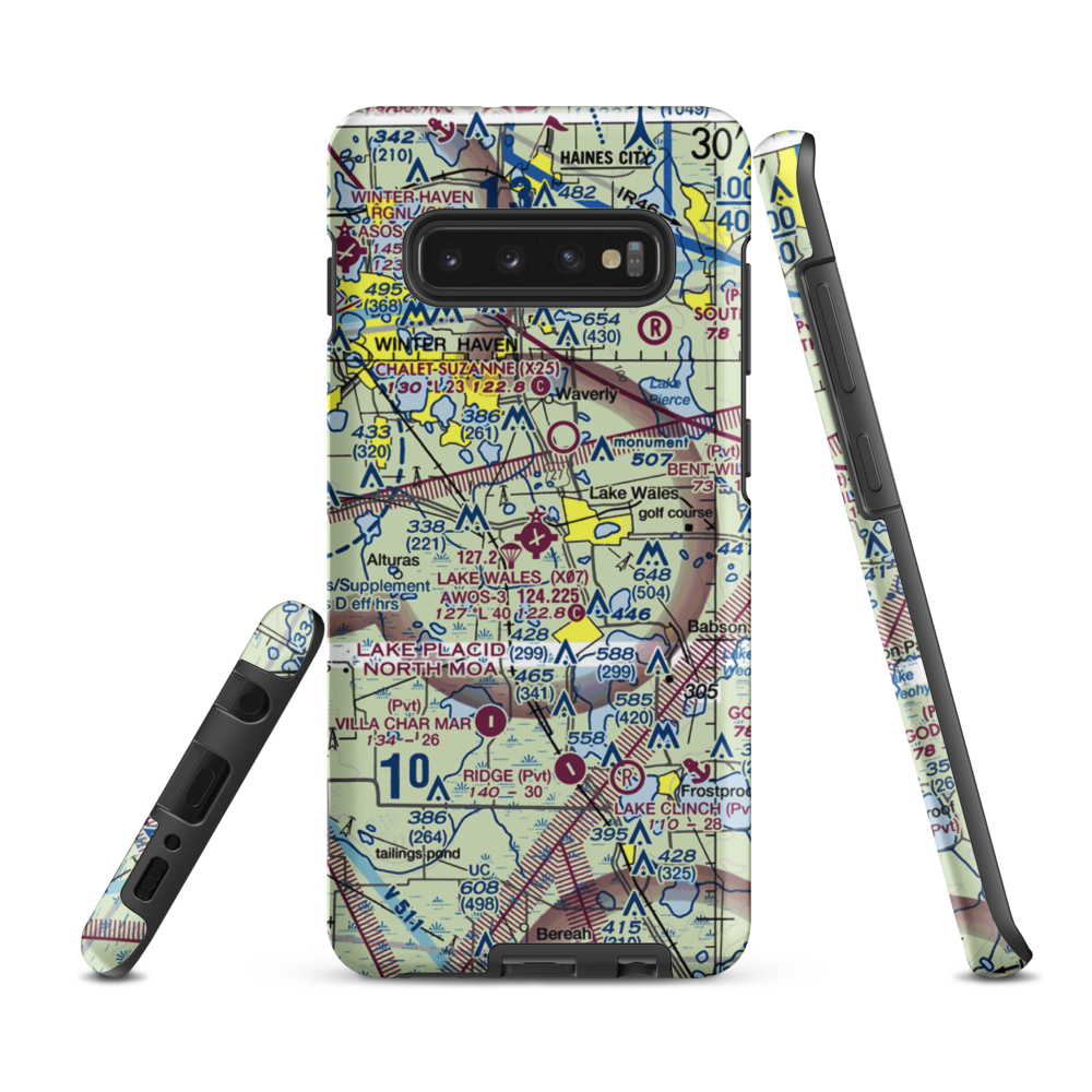 Lake Wales Municipal Airport (X07) VFR Sectional Samsung Phone Case Samsung Galaxy S10 Plus model shown
