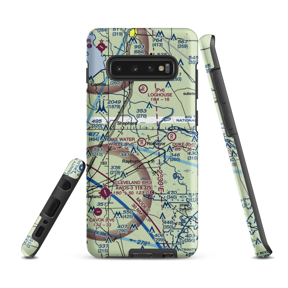 Lake Water Wheel Airport (XS99) VFR Sectional Samsung Phone Case Samsung Galaxy S10 Plus model shown