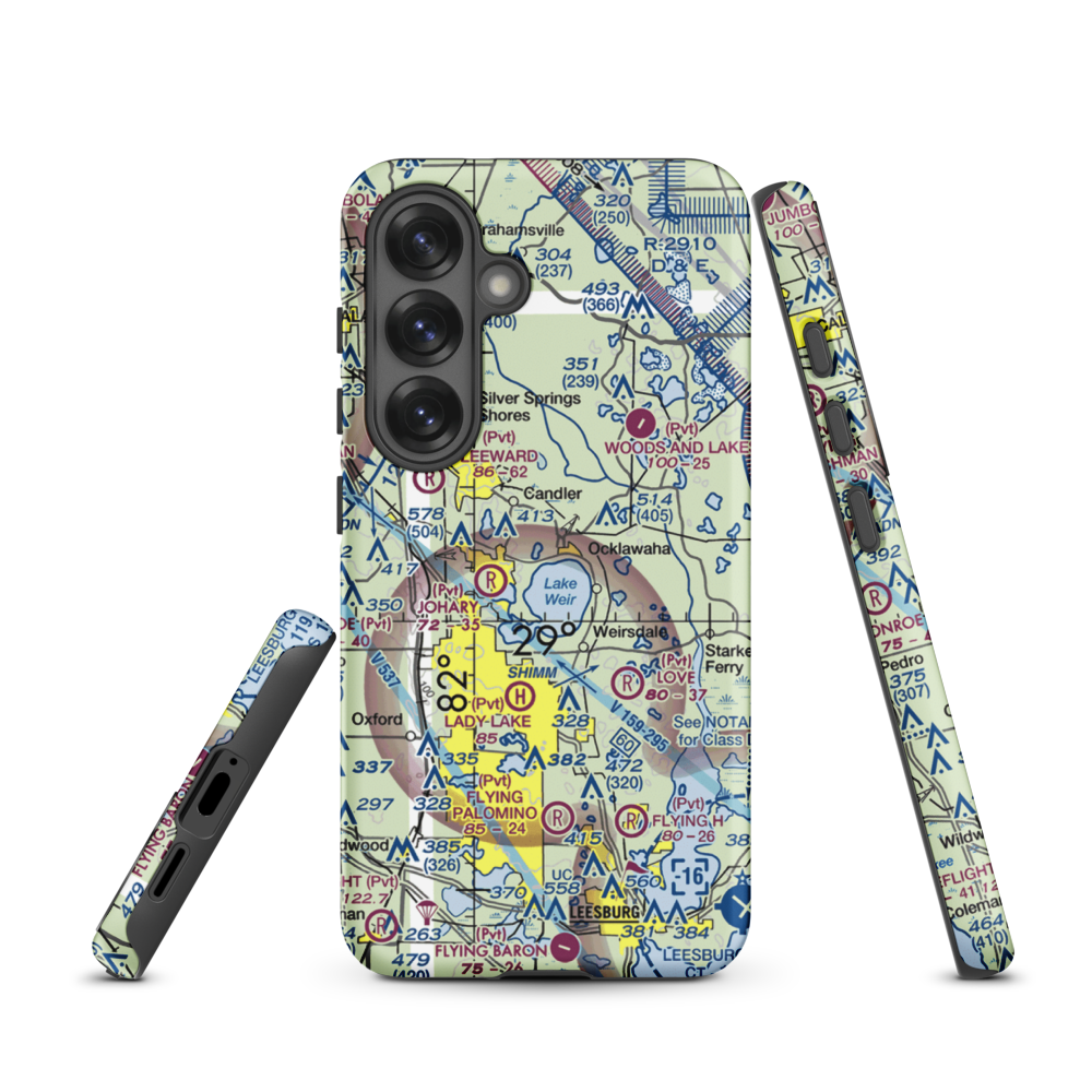 Lake Weir Seaplane Base (24FA) VFR Sectional Samsung Phone Case Samsung Galaxy S25 model shown