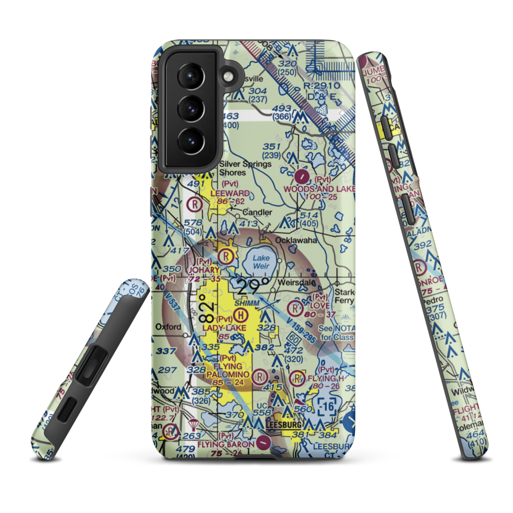 Lake Weir Seaplane Base (24FA) VFR Sectional Samsung Phone Case Samsung Galaxy S21 FE model shown