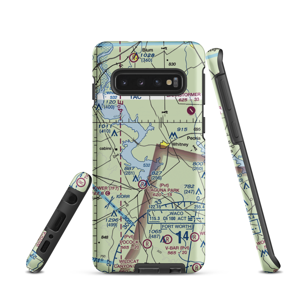 Lake Whitney State Park Airport (F50) VFR Sectional Samsung Phone Case Samsung Galaxy S10 model shown