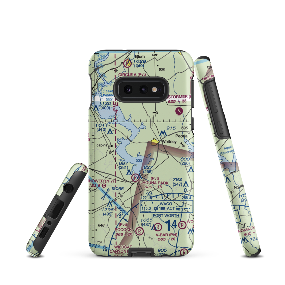 Lake Whitney State Park Airport (F50) VFR Sectional Samsung Phone Case Samsung Galaxy S10 Plus model shown