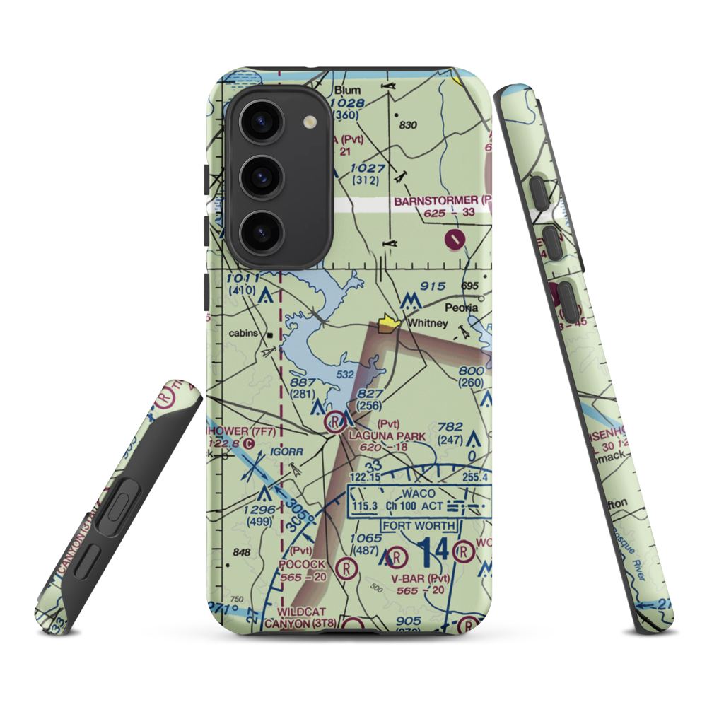 Lake Whitney State Park Airport (F50) VFR Sectional Samsung Phone Case Samsung Galaxy S23 Plus model shown
