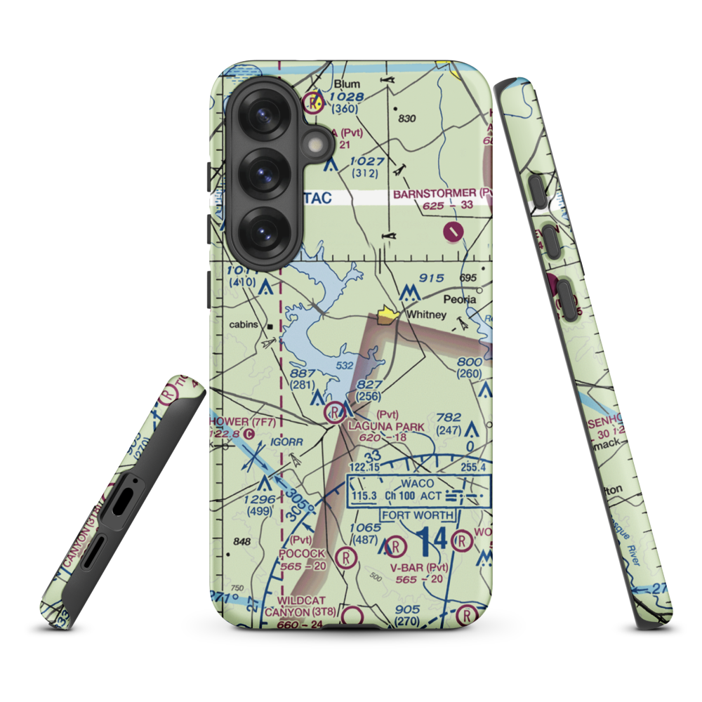 Lake Whitney State Park Airport (F50) VFR Sectional Samsung Phone Case Samsung Galaxy S25 Plus model shown