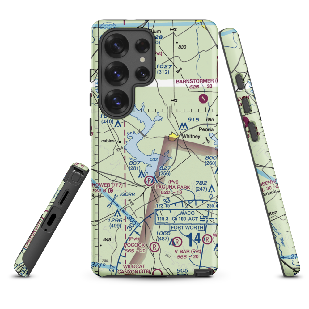 Lake Whitney State Park Airport (F50) VFR Sectional Samsung Phone Case Samsung Galaxy S25 Ultra model shown