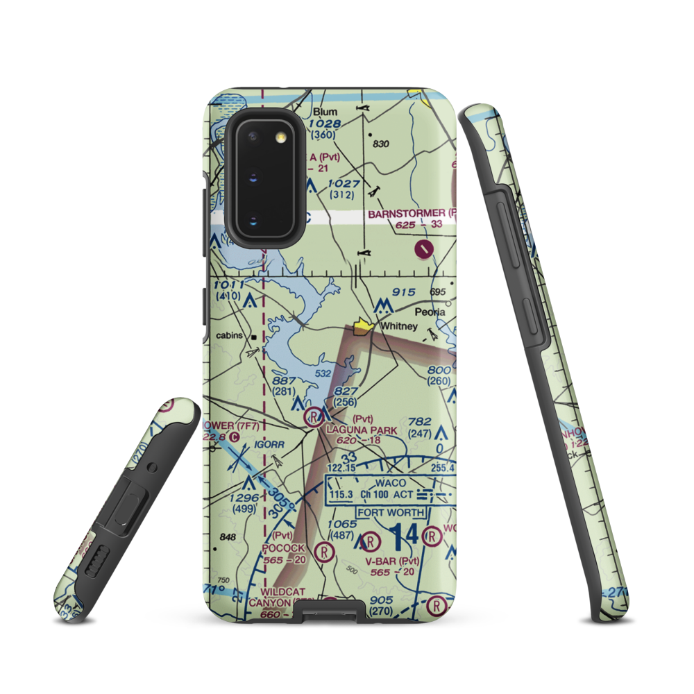 Lake Whitney State Park Airport (F50) VFR Sectional Samsung Phone Case Samsung Galaxy S20 model shown