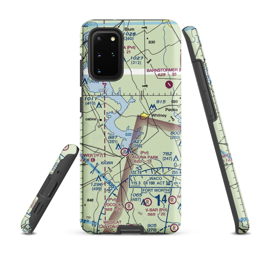 Lake Whitney State Park Airport (F50) VFR Sectional Samsung Phone Case Samsung Galaxy S20 Plus model shown