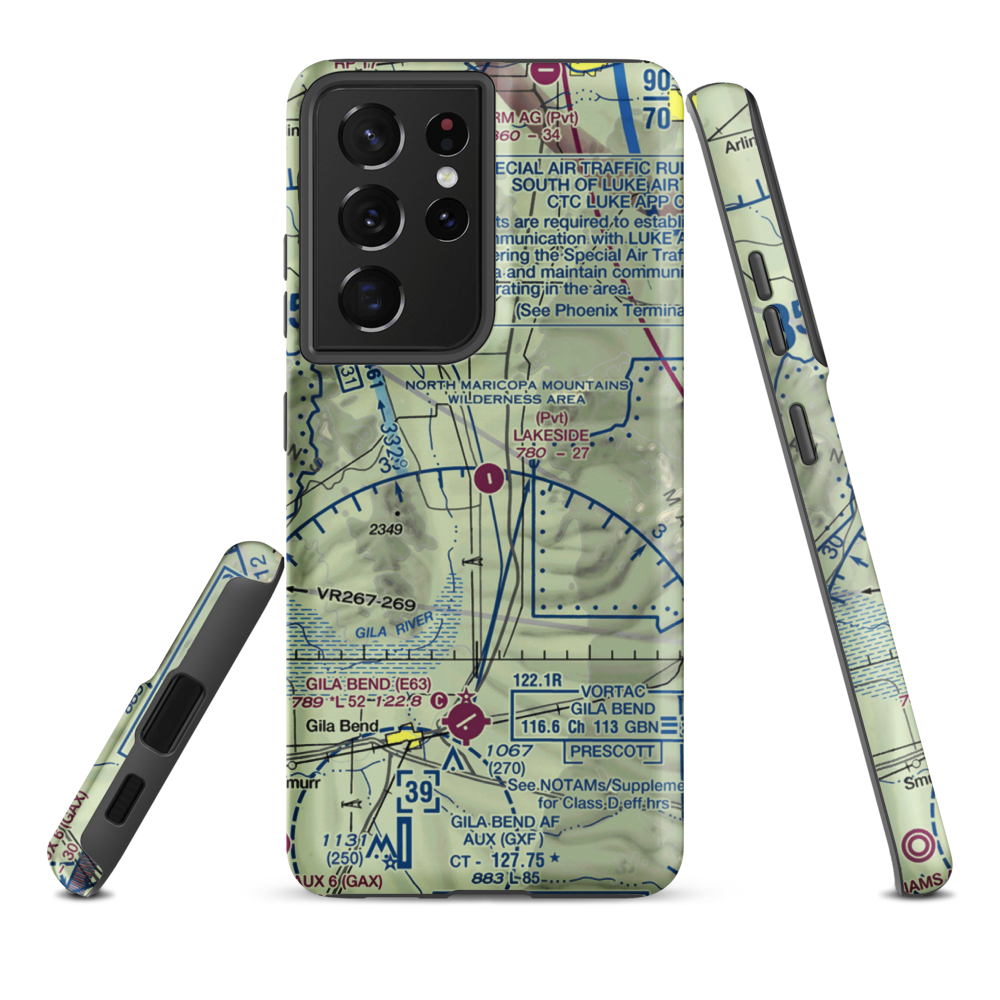 Lakeside Airpark (AZ05) VFR Sectional Samsung Phone Case Samsung Galaxy S21 Ultra model shown