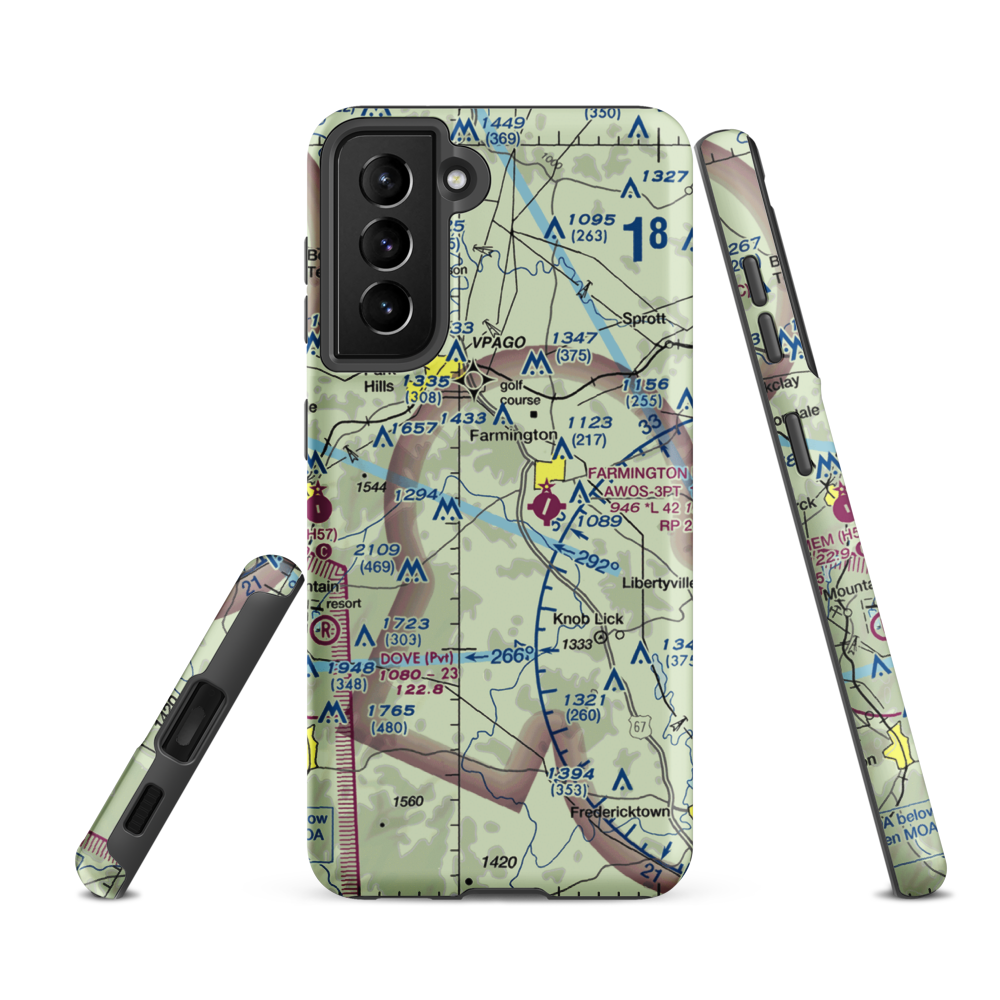 Lakeside Airport (MU65) VFR Sectional Samsung Phone Case Samsung Galaxy S21 FE model shown