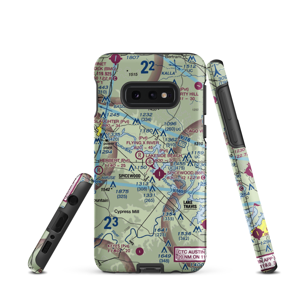 Lakeside Beach Airport (0XS6) VFR Sectional Samsung Phone Case Samsung Galaxy S10e model shown