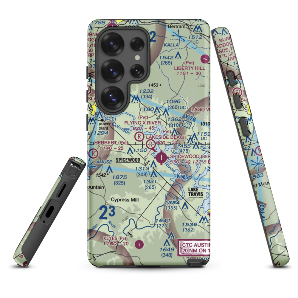 Lakeside Beach Airport (0XS6) VFR Sectional Samsung Phone Case Samsung Galaxy S25 Ultra model shown