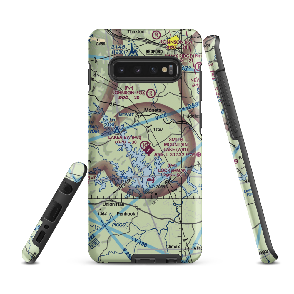 Lakeview Aerodrome (VA68) VFR Sectional Samsung Phone Case Samsung Galaxy S10 Plus model shown