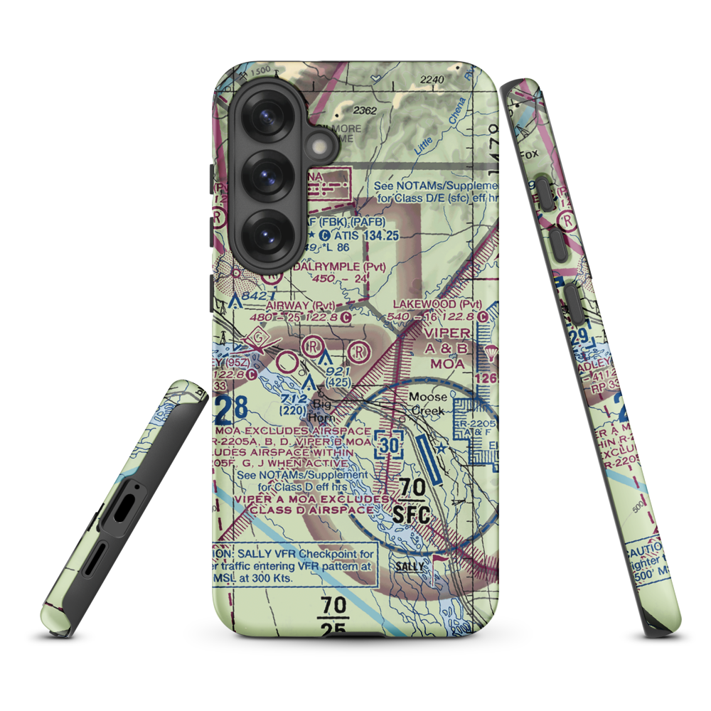 Lakewood Airport (78AA) VFR Sectional Samsung Phone Case Samsung Galaxy S25 Plus model shown