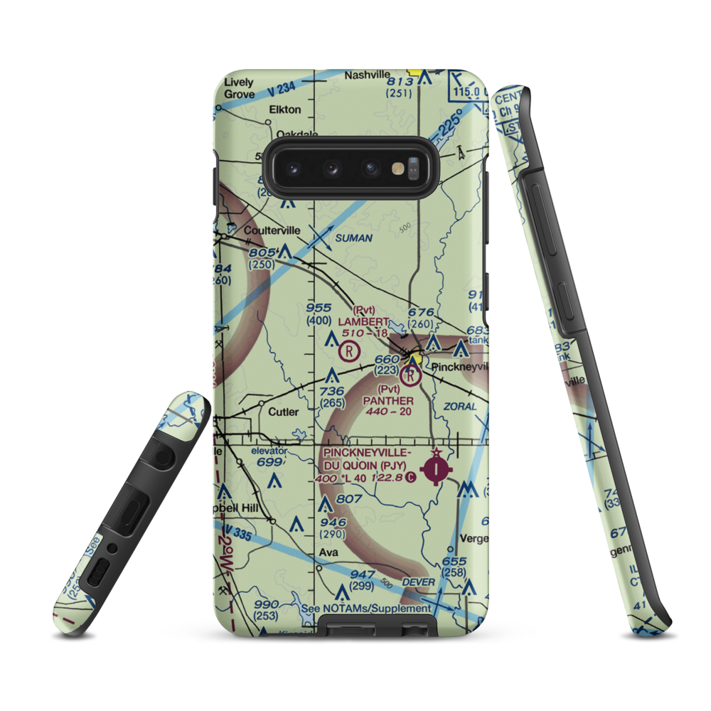 Lambert Airport (24LL) VFR Sectional Samsung Phone Case Samsung Galaxy S10 Plus model shown