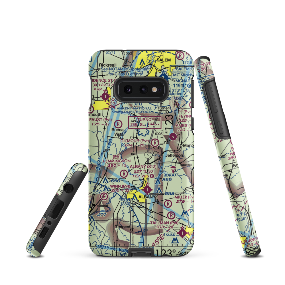 Lambert Field (4OR3) VFR Sectional Samsung Phone Case Samsung Galaxy S10e model shown