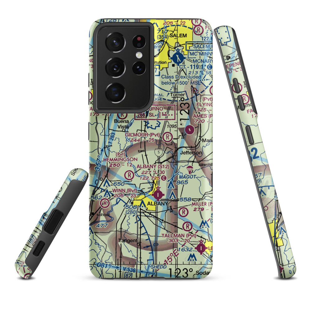 Lambert Field (4OR3) VFR Sectional Samsung Phone Case Samsung Galaxy S21 Plus model shown