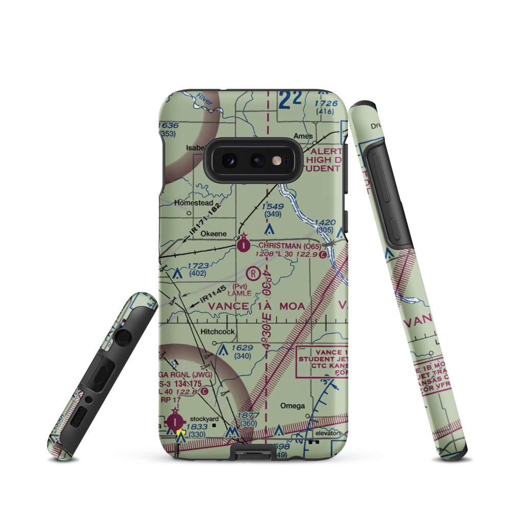 Lamle Airport (8OK0) VFR Sectional Samsung Phone Case Samsung Galaxy S10 Plus model shown