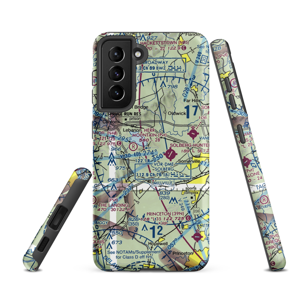 Lance Airport (6NJ8) VFR Sectional Samsung Phone Case Samsung Galaxy S21 FE model shown