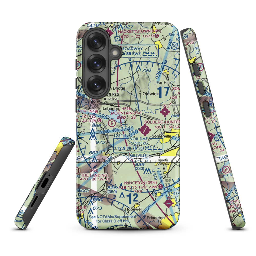 Lance Airport (6NJ8) VFR Sectional Samsung Phone Case Samsung Galaxy S25 Plus model shown