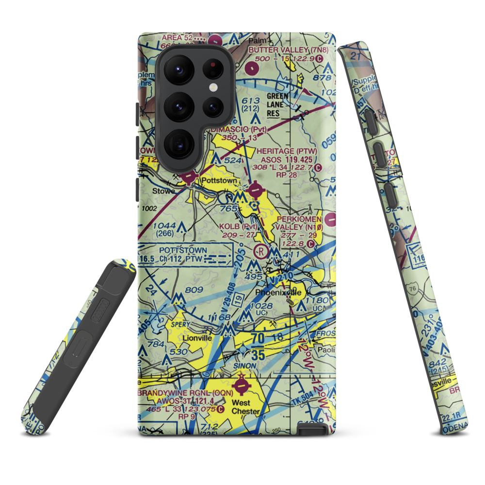 Lance Airport (9PA0) VFR Sectional Samsung Phone Case Samsung Galaxy S22 Ultra model shown