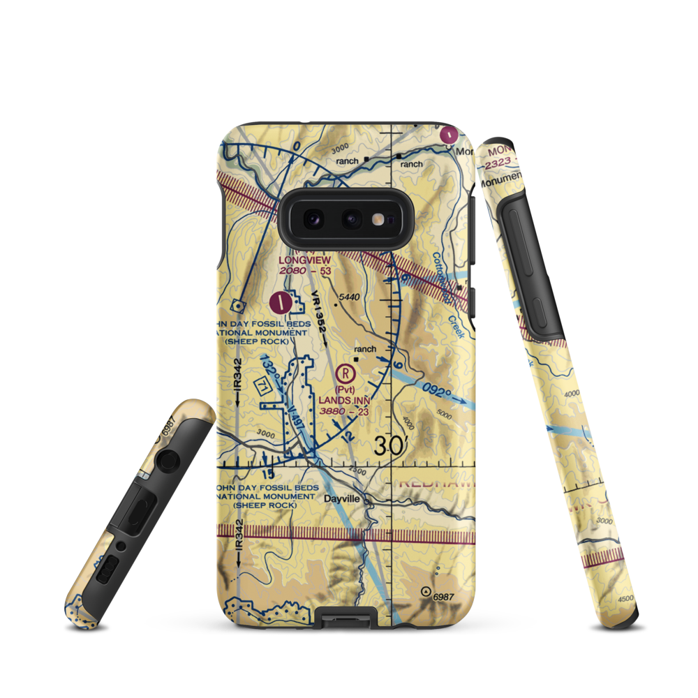 Land's Inn Ranch Airport (49OR) VFR Sectional Samsung Phone Case Samsung Galaxy S10e model shown