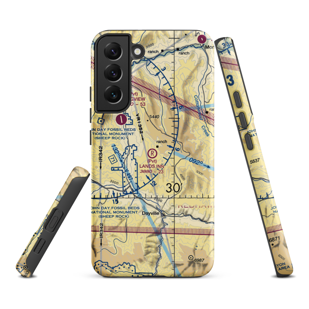 Land's Inn Ranch Airport (49OR) VFR Sectional Samsung Phone Case Samsung Galaxy S22 Plus model shown